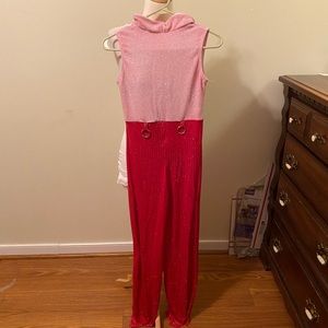Pink and red dance costume